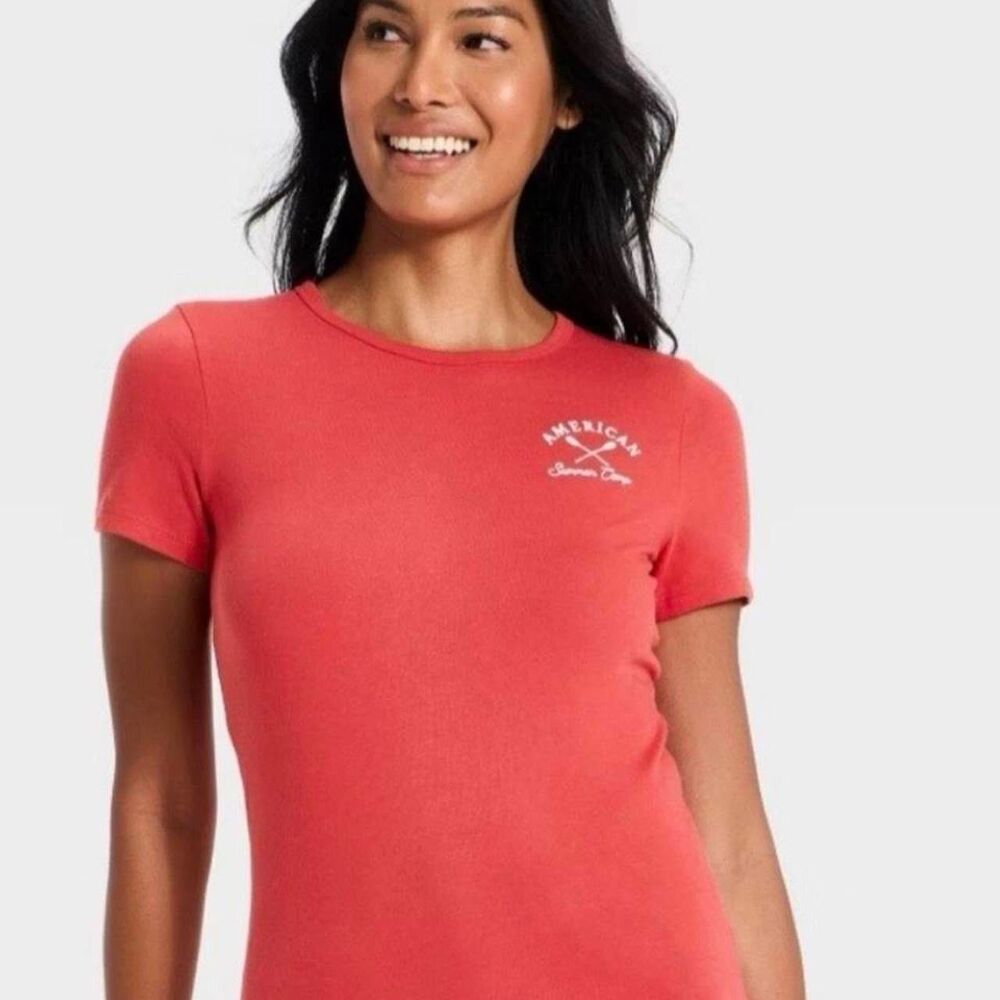 Universal Thread Women’s American Summer Camp Red Graphic T-Shirt XS S M